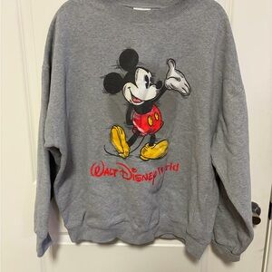Disney Gray Sweatshirt with Mickey Mouse Patch